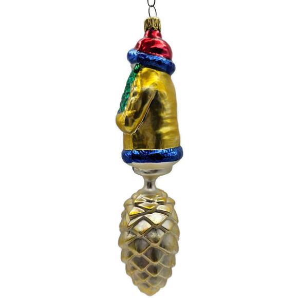 Christopher Radko Pine Cone Santa Bavarian Drop Christmas Tree Ornament 93-142-0 - Picture 8 of 11